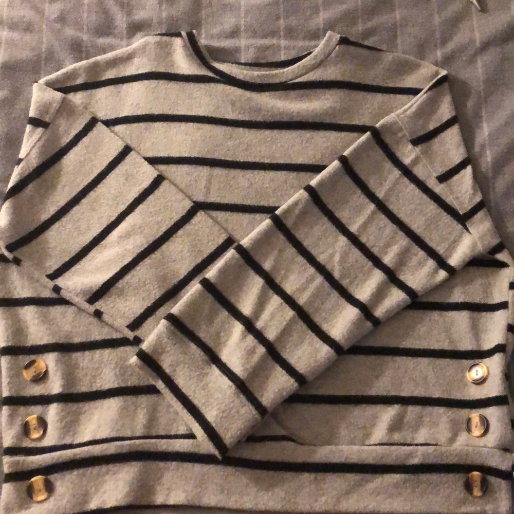 Cozy flare sleeve sweater with buttons